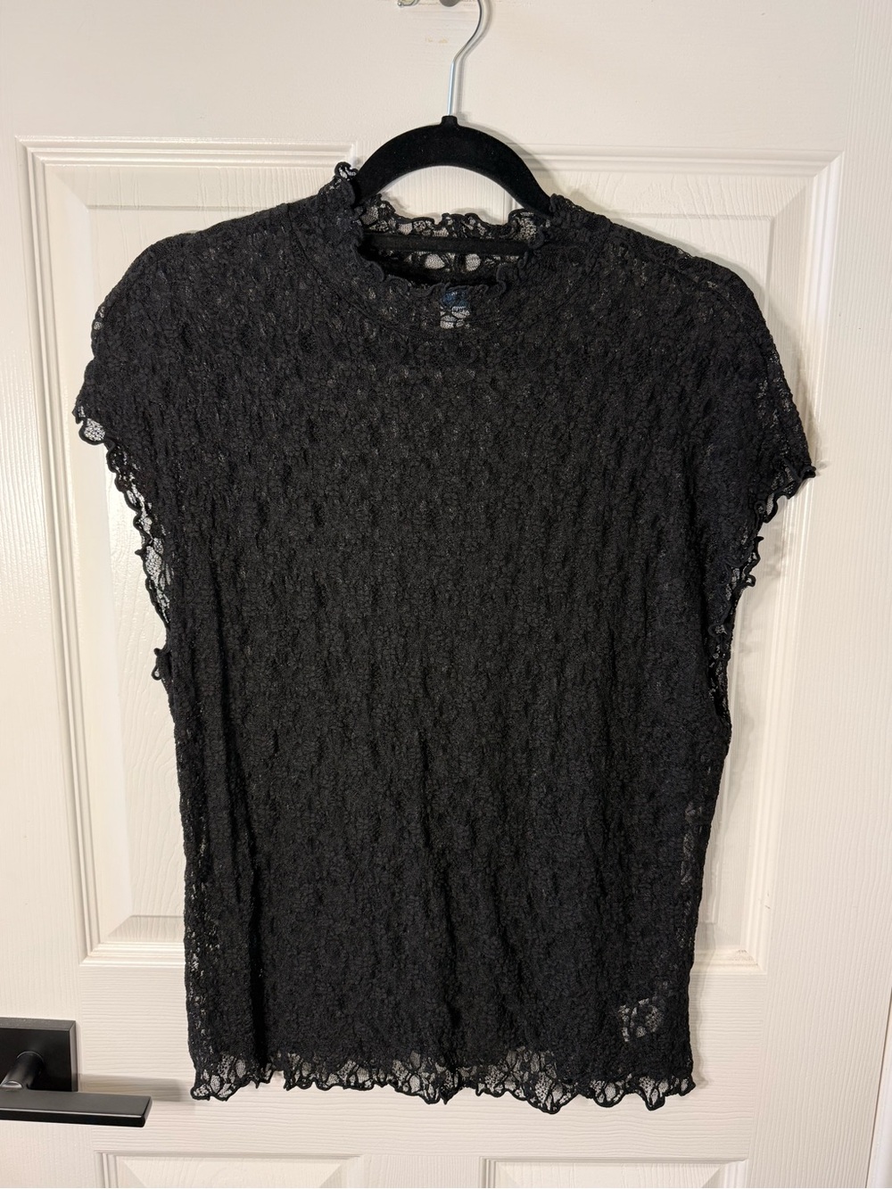 Old Navy Black Lace Short Sleeve Top NWOT